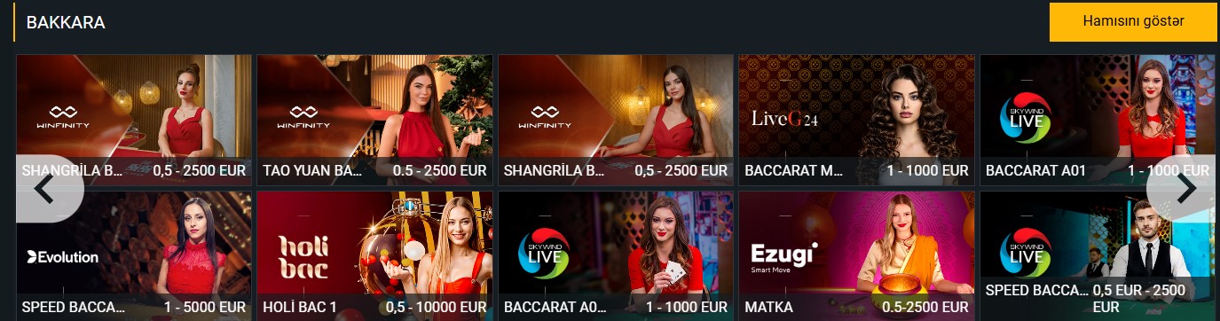 Bakkara Melbet onlayn kazinosunda